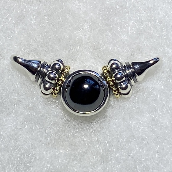 LAGOS Caviar Hematite Convertible Collar Necklace, 925 Silver & 18K Gold - Picture 11 of 14